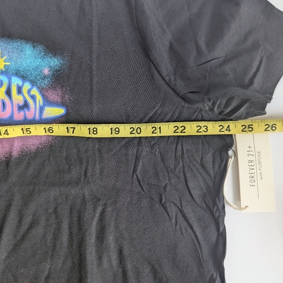 Doing My Best Black Graphic Tee Glitter Jumping Dolphin Purple Blue Yellow sz 1X - Picture 9 of 12